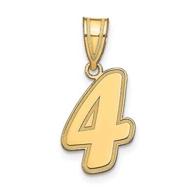 Script Number 4 Pendant 14k Gold Polished SCN04, MPN: SCN04, 196904087077