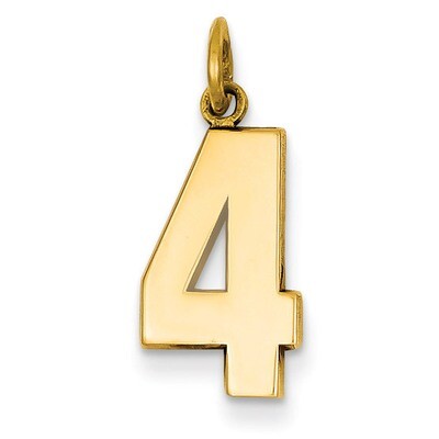 Casted Medium Polished Number 4 Charm 14k Gold MP04, MPN: MP04, 886774103068