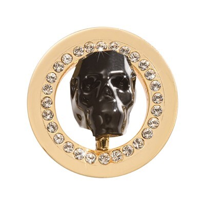 Nikki Lissoni Day of The Dead Black Sparkling Skull Gold-Plated 23mm Coin C1541GS, MPN: C1541GS, 87…