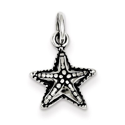Antique Starfish Charm Sterling Silver QC6326, MPN: QC6326, 883957915760