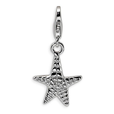 Polished Starfish Charm Sterling Silver QCC425 by Amore La Vita, MPN: QCC425, 883957333823