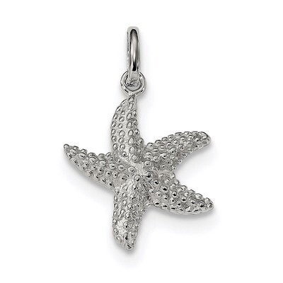 Starfish Charm Sterling Silver Polished and Textured QC9262, MPN: QC9262, 886774116143