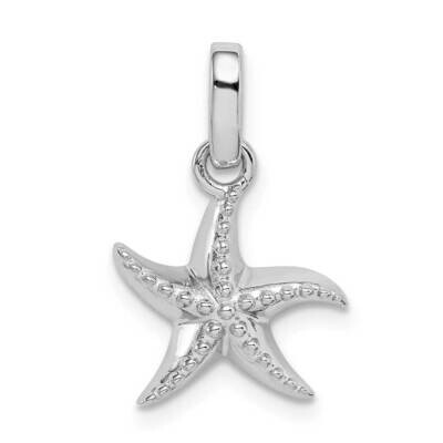 Polished Textured Starfish Pendant Sterling Silver Rhodium-plated QC9578, MPN: QC9578, 883957963013
