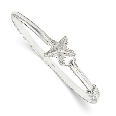 Starfish Bangle Sterling Silver Polished and Textured QB910, MPN: QB910, 886774748931
