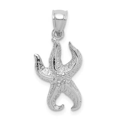 Starfish Charm 14k White Gold Textured K7689W, MPN: K7689W,