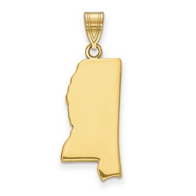 Mississippi State Pendant Charm Gold-plated on Silver Engravable XNA707GP-MS, MPN: XNA707GP-MS, 886…
