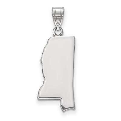 Mississippi State Pendant Charm 14k White Gold Engravable XNA707W-MS, MPN: XNA707W-MS, 886774753577