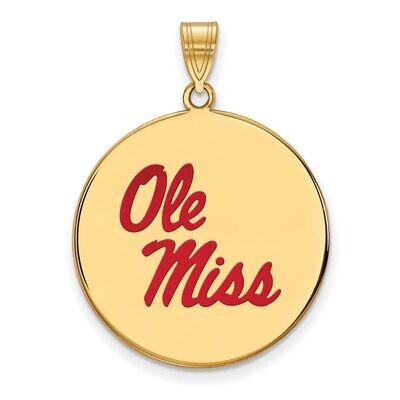 University of Mississippi x-Large Enamel Disc Pendant Gold-plated Silver GP082UMS, MPN: GP082UMS, 8…