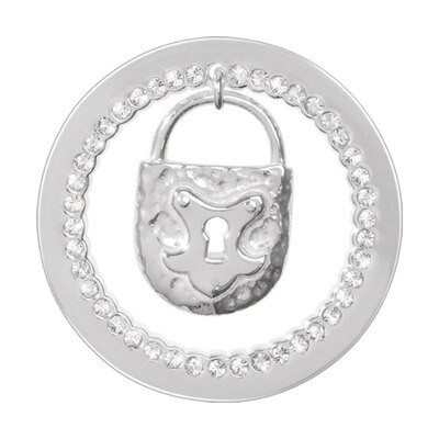 Nikki Lissoni Sparkling Lock Dangle Silver-Plated 33mm Coin C1292SM, MPN: C1292SM, 8718627467855