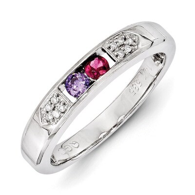 2 Birthstones Family Jewelry Diamond Semi-Set Ring 14k White Gold XMRW48/2, MPN: XMRW48/2, 88395738…
