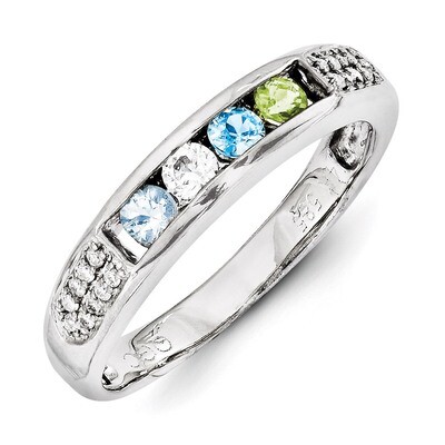 4 Birthstones Family Jewelry Diamond Semi-Set Ring 14k White Gold XMRW48/4, MPN: XMRW48/4, 88395797…