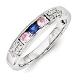 3 Birthstones Family Jewelry Diamond Semi-Set Ring 14k White Gold XMRW48/3, MPN: XMRW48/3, 88395744…