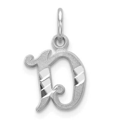 Diamond-Cut Initial D Charm 10k White Gold 10WCH139-D, MPN: 10WCH139-D,