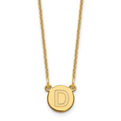 Tiny Circle Block Initial Letter D Necklace 14k Gold XNA722Y/D, MPN: XNA722Y/D, 196904090015