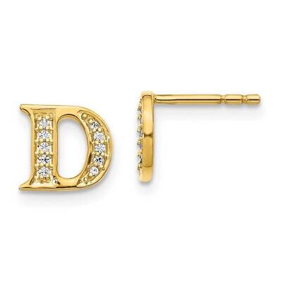 Initial D Earrings 14k Gold Diamond EM4170D-008-YA, MPN: EM4170D-008-YA, 883957261454