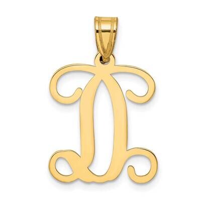 Initial Letter D Pendant 14k Gold Casted High Polished XNA518Y/D, MPN: XNA518Y/D,