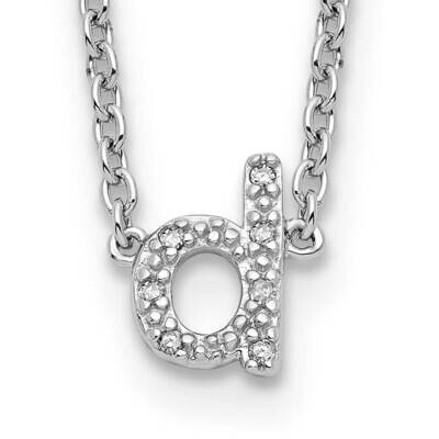 Sterling Silver Polished Diamond Initial d with 2 in ext Necklace PXD2711/D-SSS45