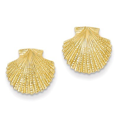 Scallop Shell Post Earrings 14k Gold K4454, MPN: K4454, 637218013685