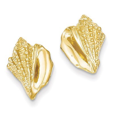 Conch Shell Earrings 14k Gold E916, MPN: E916, 637218038053