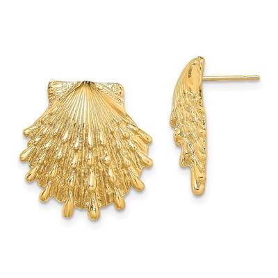 Lion&#39;S Paw Shell Post Earrings 14k Gold TE811, MPN: TE811, 637218049127