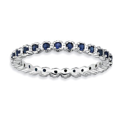 Created Sapphire Ring - Sterling Silver QSK358, MPN: QSK358, 883957124957