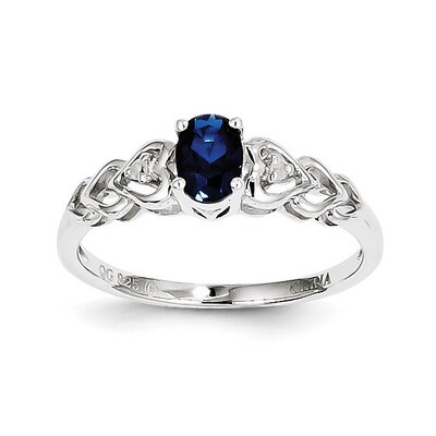 Sapphire &amp; Diamond September Ring Sterling Silver QBR23SEP, MPN: QBR23SEP, 883957458601