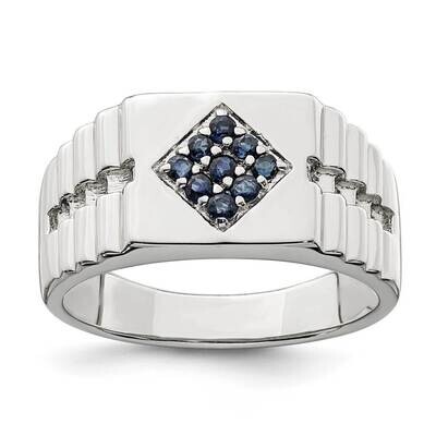 Men&#39;s Blue Sapphire Ring Sterling Silver QR6838, MPN: QR6838, 883957169026