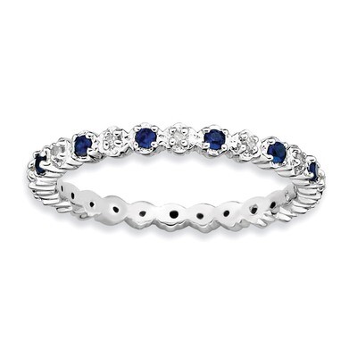 Sapphire &amp; Diamond Ring - Sterling Silver QSK540, MPN: QSK540, 886774009896