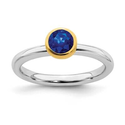 Cr. Sapphire Ring Sterling Silver Gold-plated QSK1883, MPN: QSK1883, 191101717857