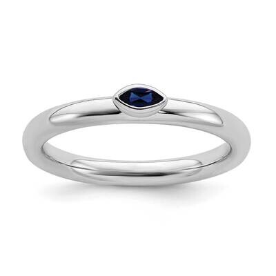 Created Sapphire Ring Sterling Silver QSK2132, MPN: QSK2132, 191101211348