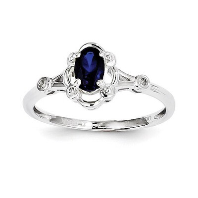 Sapphire &amp; Diamond September Ring Sterling Silver QBR21SEP, MPN: QBR21SEP, 883957354347