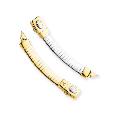 4mm White &amp; Yellow Domed Omega Extender for Necklace 14k Gold ROMX4, MPN: ROMX4, 886774616407