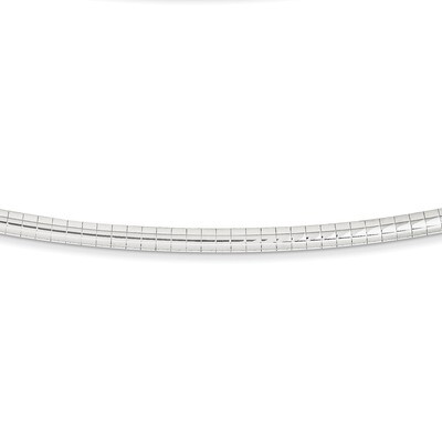 4mm Domed Omega Necklace 18 Inch 14k White Gold OW4-18, MPN: OW4-18, 729367510471