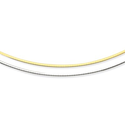 Reversible 2mm Omega Necklace 18 Inch 14k Two-Tone Gold ROML2-18, MPN: ROML2-18, 886774565491