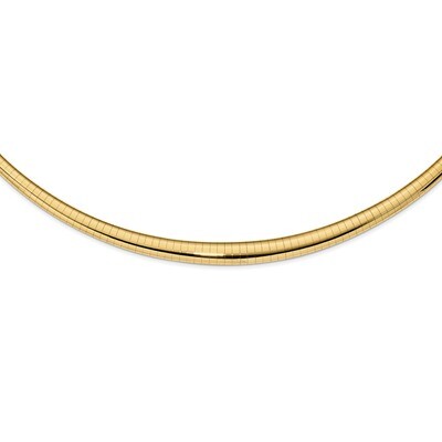 16 Inch 3/6mm Graduated Omega Necklace 14k Gold Polished ODG6-16, MPN: ODG6-16, 191101983191