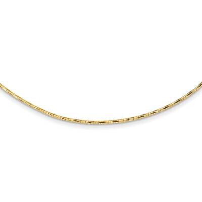 Yellow Polished with 2In. Extender Round Twisted Omega Necklace 18 Inch 14k Gold SF2798-18, MPN: SF…
