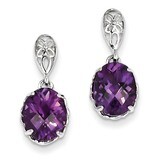 Amethyst Earrings Sterling Silver QE9896AM, MPN: QE9896AM, 883957400693