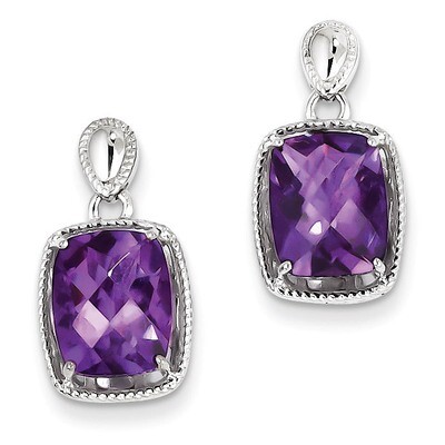 Amethyst Earrings Sterling Silver QE9846AM, MPN: QE9846AM, 883957496665