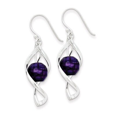 Twist Dangle Amethyst Earrings Sterling Silver QE8959, MPN: QE8959, 883957573724