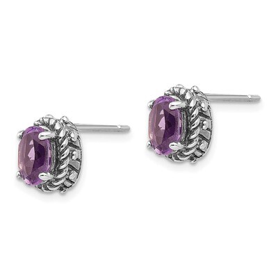 Amethyst Earrings Sterling Silver QTC274, MPN: QTC274, 883957315324