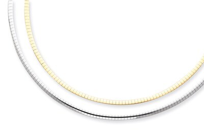 Lt Reversible 3mm Omega with extender Necklace 16 Inch 14k Two-Tone Gold ROML3-16, MPN: ROML3-16, 8…
