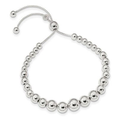 Graduated Beads Adjustable Bracelet 8.5 Inch Sterling Silver QG4548-8.5, MPN: QG4548-8.5, 191101228…