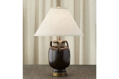 Mottahedeh Orion Barrel Jar Lamp Gold &amp; Brown R1505YBL, MPN: R1505YBL,