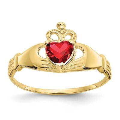 CZ Diamond January Birthstone Claddagh Heart Ring 10k Gold 10D1792, MPN: 10D1792, 191101729324
