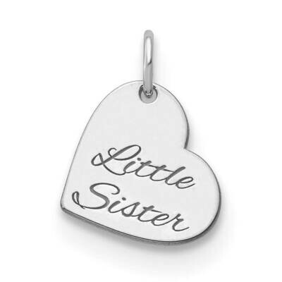 Small Personalized Heart Sterling Silver Rhodium-plated XNA885SS, MPN: XNA885SS,