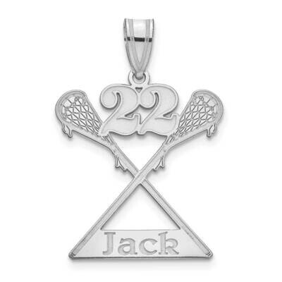 Personalized Lacrosse Pendant Sterling Silver Rhodium-plated XNA1292SS, MPN: XNA1292SS,