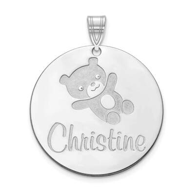 Engravable Customized Circle Charm Sterling Silver XNA1048SS, MPN: XNA1048SS,