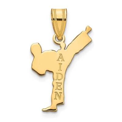 Personalized Boy Karate Pendant Sterling Silver Gold-plated XNA1263GP, MPN: XNA1263GP,