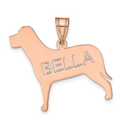 Personalized Dog Pendant Sterling Silver Rose-plated XNA691RP, MPN: XNA691RP,
