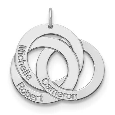 3 Name Circle Charm Sterling Silver Rhodium-plated XNA902SS, MPN: XNA902SS,